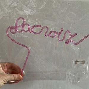 LaCroix sparkling water pink crazy straw NWT
